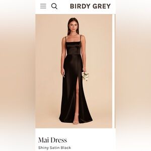 Birdy Grey Shiny Satin Black Mai Dress